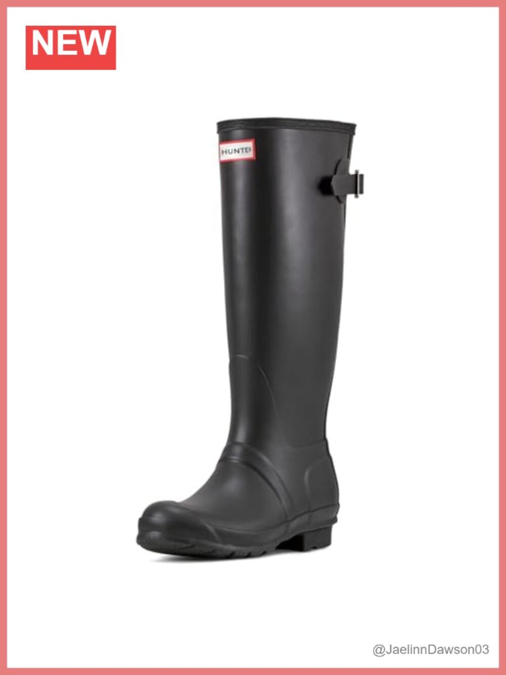 Adjustable Knee-High Rain Boots Waterproof Rubber Lug Sole